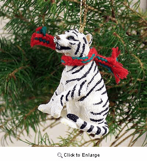 Tiger Tiny One Christmas Ornament White