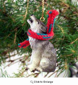 Timber Wolf Tiny One Christmas Ornament