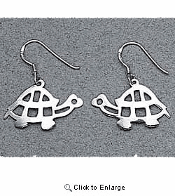 Turtle Earrings Sterling Silver
