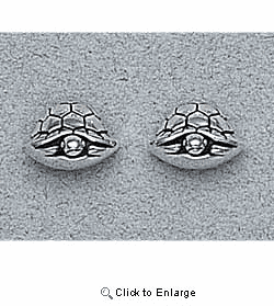 Turtle Earrings Sterling Silver Stud