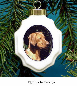 Vizsla Christmas Ornament Porcelain