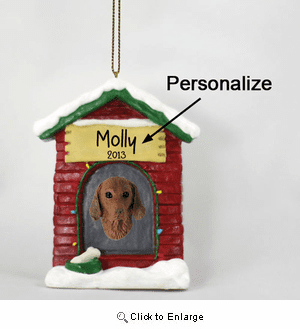 Vizsla Personalized Dog House Christmas Ornament