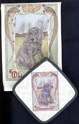 Weimaraner Dish Towel & Potholder