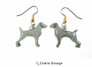 Weimaraner Earrings Hand Painted Acrylic