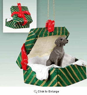 Weimaraner Gift Box Christmas Ornament