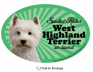 West Highland Terrier Car Magnet - Spoiled Rotten