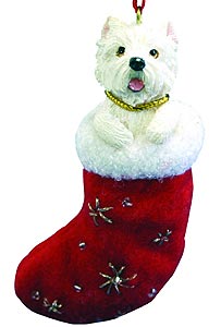 West Highland Terrier Christmas Stocking Ornament