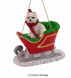 West Highland Terrier Sleigh Ride Christmas Ornament