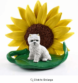 West Highland Terrier Sunflower Figurine