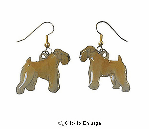 Wheaten Terrier Earrings Hand Painted Acrylic