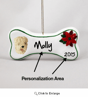 Wheaten Terrier Personalized Dog Bone Christmas Ornament