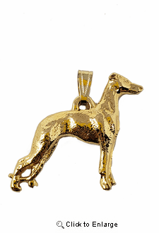 Whippet 24K Gold Plated Pendant