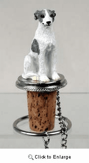 Whippet Bottle Stopper (Gray & White)