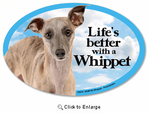 Whippet Car Magnet - Life's Better