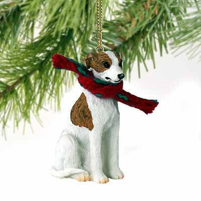 Whippet Tiny One Christmas Ornament Brindle-White