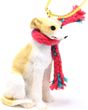 Whippet Tiny One Christmas Ornament Tan-White