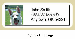 White German Shepherd Address Labels