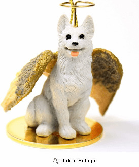 White German Shepherd Christmas Ornament Angel