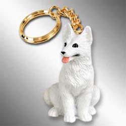 White German Shepherd Keychain