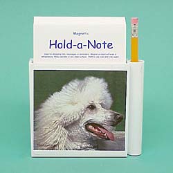 White Poodle Hold-a-Note