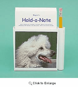 White Poodle Hold-a-Note