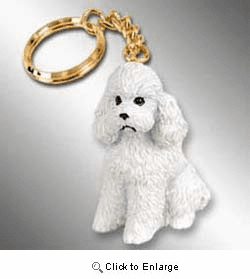 White Poodle Keychain