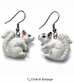 White Squirrel Earrings True to Life