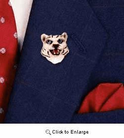 White Tiger Pin Hand Painted Resin