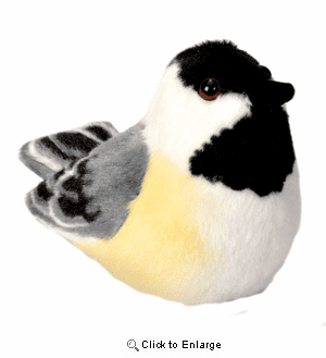 Wild Republic Audubon Birds "Black-Capped Chickadee" Plush Stuffed Bird with Authentic Bird Sound 5"
