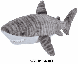 Wild Republic "Tiger Shark" Plush Stuffed Animal Cuddlekins 20"