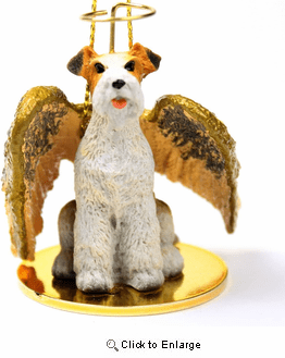 Wire Fox Terrier Christmas Ornament Angel