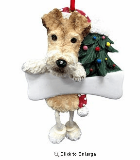 Wire Fox Terrier Christmas Tree Ornament - Personalize