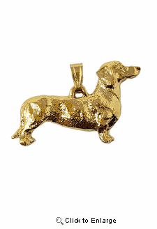 Wirehaired Dachshund 24K Gold Plated Pendant