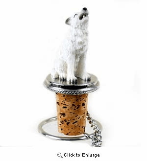Wolf Bottle Stopper (White)