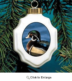 Wood Duck Christmas Ornament Porcelain