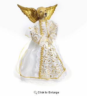 Yellow Lab Angel Christmas Tree Topper