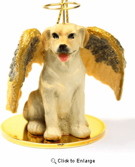 Yellow Lab Christmas Ornament Angel