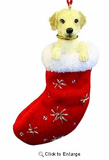 Yellow Lab Christmas Stocking Ornament