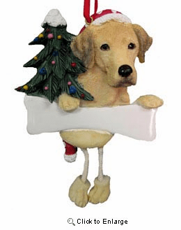 Yellow Lab Christmas Tree Ornament - Personalize