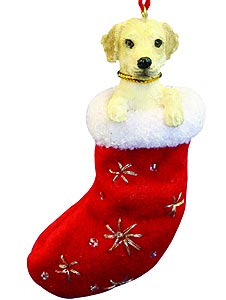 Yellow Lab Christmas Stocking Ornament
