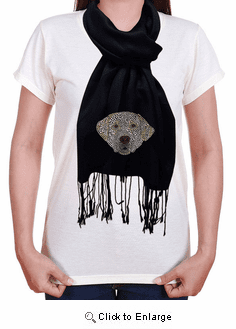 Yellow Lab Rhinestone-Stud Pashmina Wrap Scarf