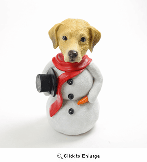 Yellow Lab Snowman Christmas Decoration
