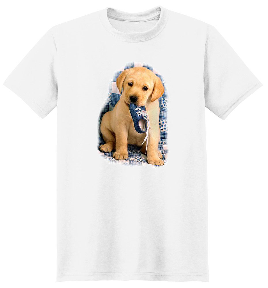 Yellow Lab T Shirt Puppy With Shoe