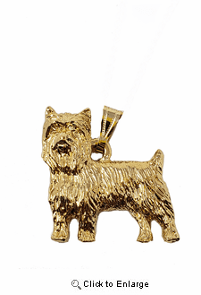 Yorki 24K Gold Plated Pendant with Puppy Cut