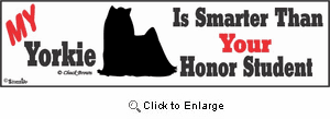 Yorkshire Terrier Bumper Sticker Honor Student