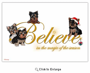 Yorkshire Terrier Christmas Cards Believe