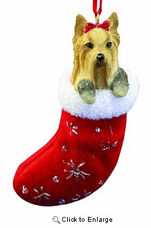 Yorkshire Terrier Christmas Stocking Ornament