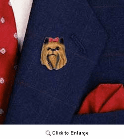 Yorkshire Terrier Pin Hand Painted Resin