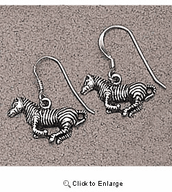 Zebra Earrings Sterling Silver