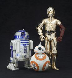 Star Wars The Force Awakens <br> C-3PO & R2-D2 w/ BB-8 <br> ArtFX+ Statue